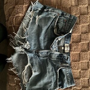 Agolde Distressed Denim Shorts size 28
